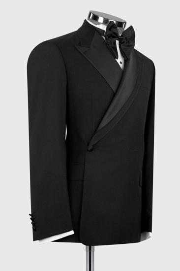 Men’s Black Shawl Lapel One-Button Tuxedo Suit for Wedding & Prom_2