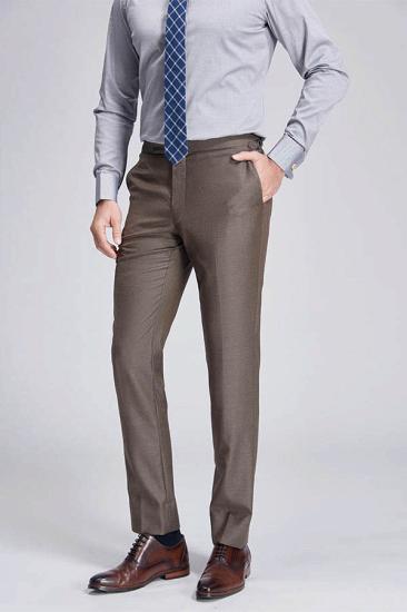 Jalen Formal Straight Fit Solid Brown Casual Mens Pants_2