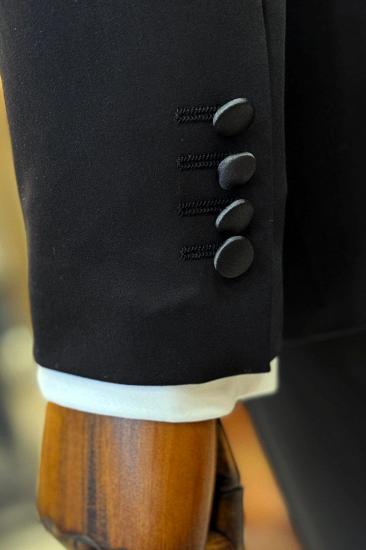 Black Modern Slim Fit Shawl Collar One Button Wedding Suit | Two Piece Or Three Piece Set_5