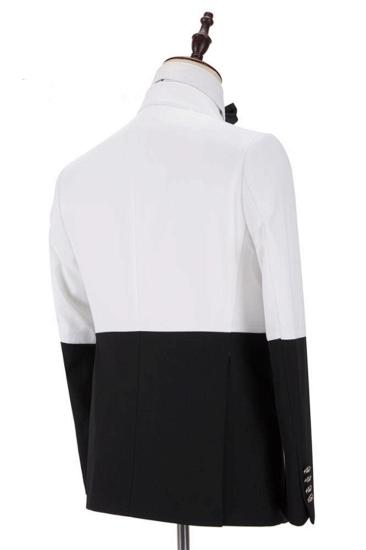 Jorge Simple White And Black Double Breasted Men Suit Online_3