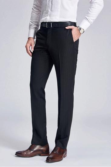 Groom Classic Light Stripe Wedding Pants |  Trey Suit Black Suit Pants_2