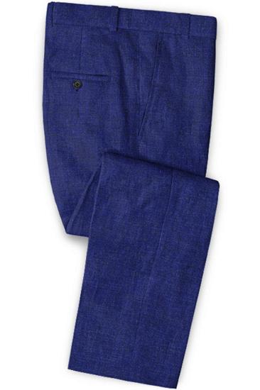 Royal Blue Linen Casual Mens Suit 2022 | Summer Beach Ball Tuxedo For Men_3