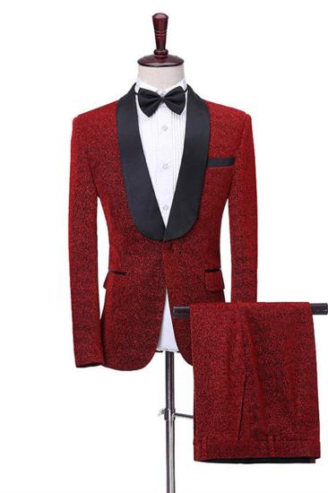 Kyler Sparkling Red Shawl Lapel One Button Slim Fit Men Suit Online_1
