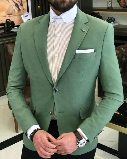 Green Notch Lapel Men Two Piece Suit | Wedding Suit_4