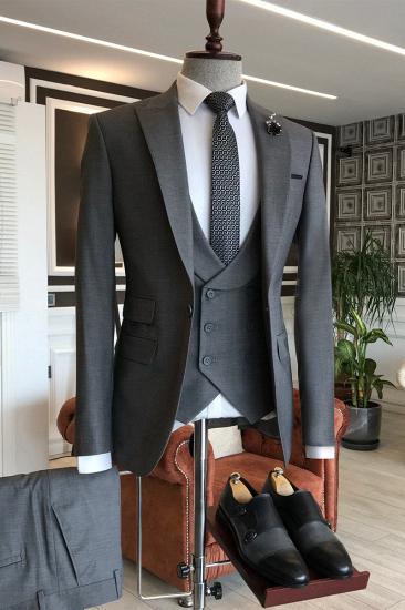 Lucien Three Piece Point Lapel Double Breasted Vest Formal Men