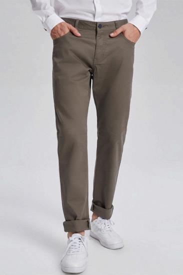 Trendy Olive Green Cotton Roll Up Cuff Mens Casual Pants