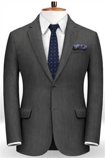 Custom Classic 2 Piece Men Suit | High End Solid Color Slim Fit Business Tuxedo_1