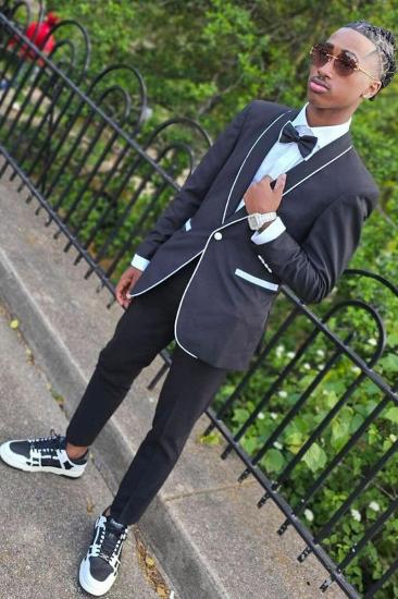 Brady Black Shawl Collar Homecoming Men Two Piece Tuxedo | Prom Suit_2