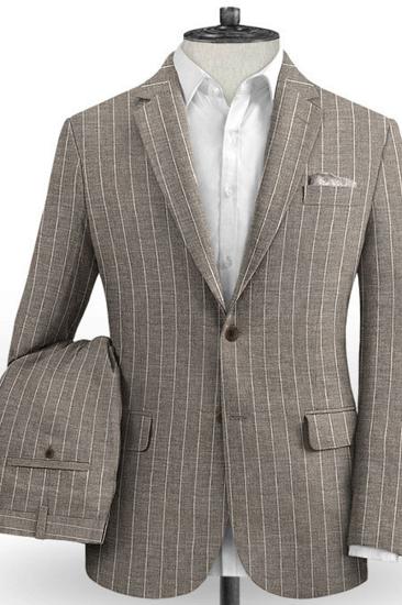 Trendy Striped Slim Fit Men Suits Online |  Two Piece Business Tuxedos_2