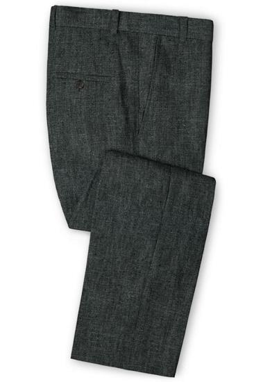 Dark Grey Two Piece Men Suit | Formal Business Linen Tuxedo Online_3