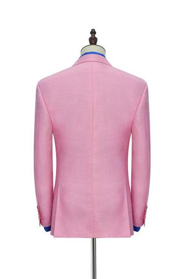 Candy Pink Three Slant Pocket Men Suit |  Office Fashion Business Suit_3