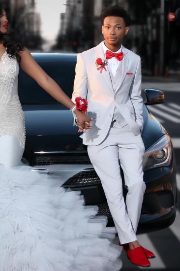 Bespoke White Three Pieces One Button Prom Suits_1