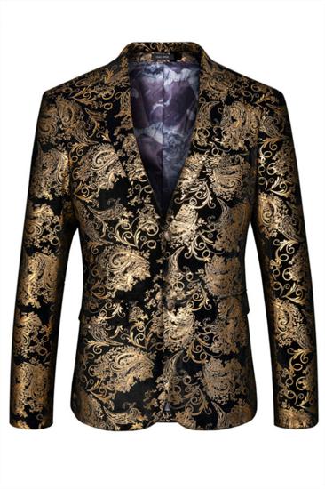 Lucas Gold Jacquard Slim Fit Blazer｜Gold Jacquard Suit_1