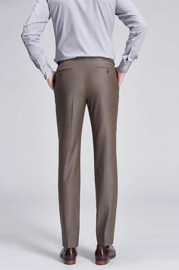 Jalen Formal Straight Fit Solid Brown Casual Mens Pants_3
