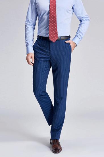 Mens Fashion Pinstripe Blue Suit Pants_2