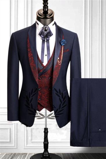 Navy Blue Suit Suit Mens Tuxedo | Groom Suit Dinner Fitted Suit