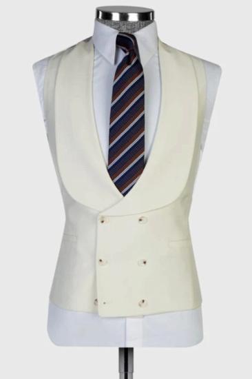 Bespoke Off-White Shawl Lapel Double Breasted Vest