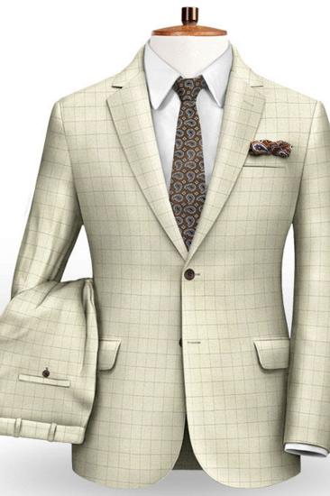 Mens New Plaid Business Casual Wedding Suit | Two Button High Quality Mens Suit_2
