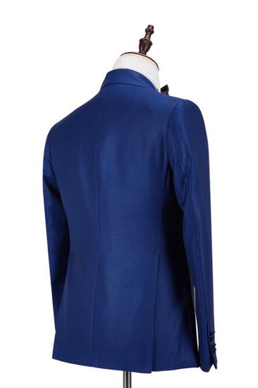 Martin Royal Blue Double Breasted Two Piece Business Mens Suit_3