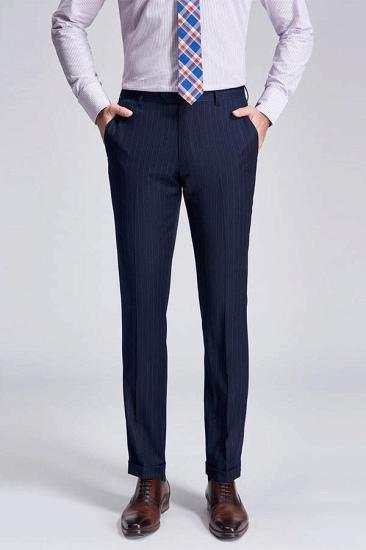Light Grey Pinstripe Fashion Dark Navy Blue Mens Formal Suit Trousers