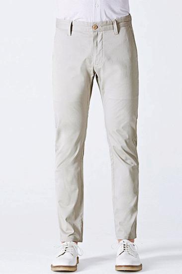 Simple Cotton Off-White Mens Everyday Casual Pants_1