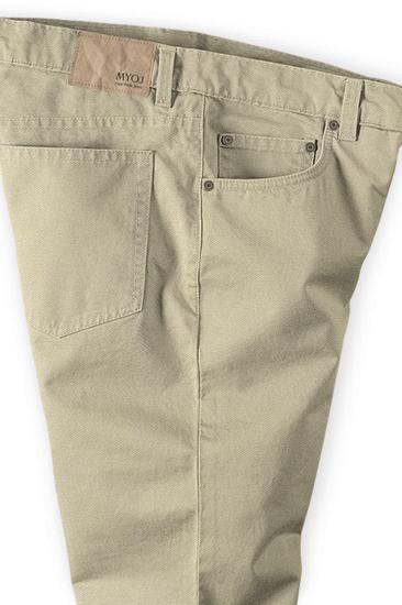 Khaki Men Trousers Casual Thin Elastic Waist Business Office Pants_3