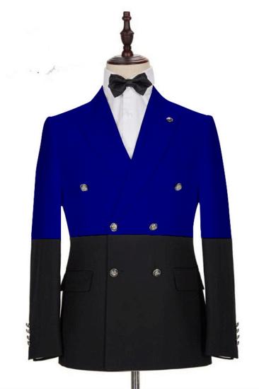 Reuben Royal Blue Double Breasted Fashion Mens Suit_1