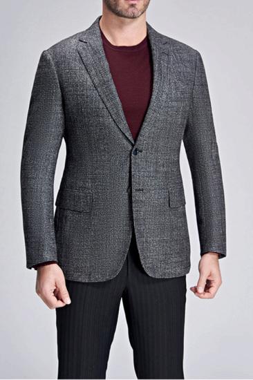 Men Classic Grey Blazer Casual Business Jacket_2