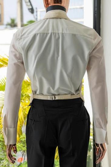 Brady Bespoke Light Apricot Peaked Lapel Three Pieces Prom Suits_4