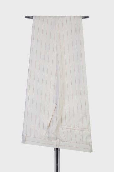 Brady Ivory Peaked Lapel Double Breasted Striped Two Prom Suits_3