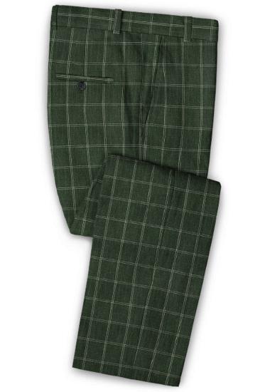 Luxury Green Two Piece Men Suit |  Men Linen Prom Evening Suit_3