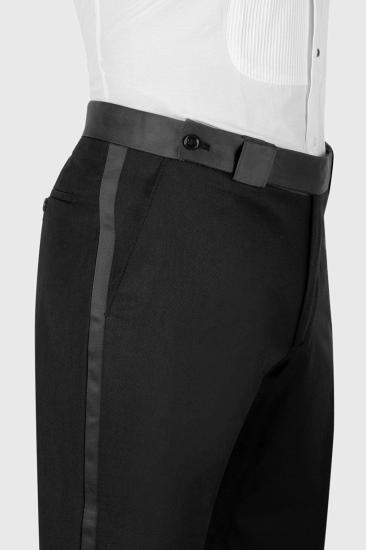 Gold Velvet Double Breasted Black Satin Peak Lapel Mens Two Piece Suit_3