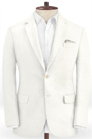 Summer Beach Linen Men Wedding Suit |  Best Man Blazers Casual Groom Prom Party Tuxedo