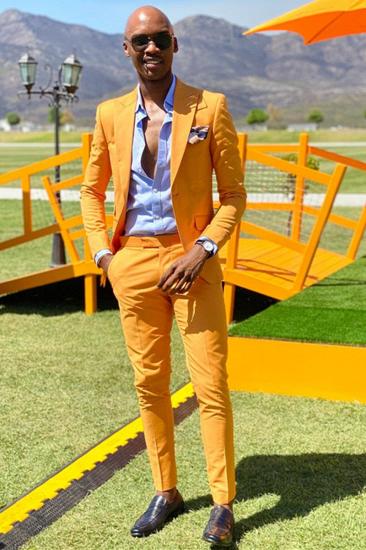 Ableson Custom Yellow Pointed Lapels Are Best For  Designs Prom Men Suits_1
