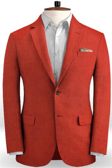 Slim Fit Linen Beach Wedding Suit |  2-Piece (Jacket   Pants) Groom Mens Blazer Prom Outfit_1