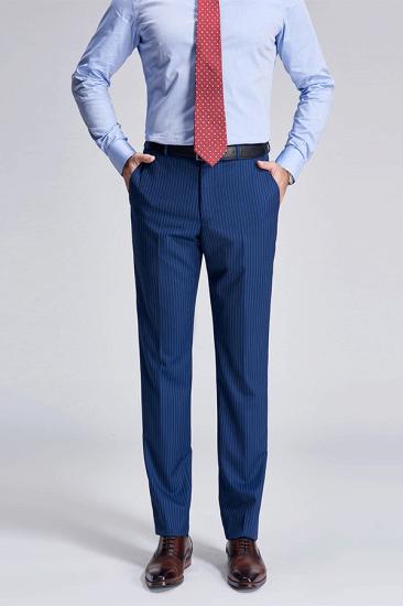 Mens Fashion Pinstripe Blue Suit Pants_1