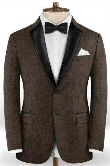 Chocolate Business Formal Mens Suit |  Black Lapel Tuxedo Online_1