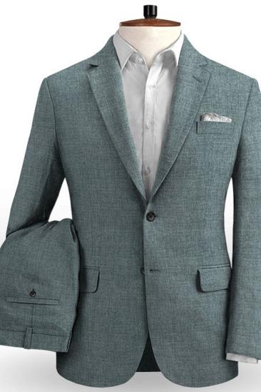 Two Linen Mens Suits Online | Casual Prom Party Groom Tuxedos_2