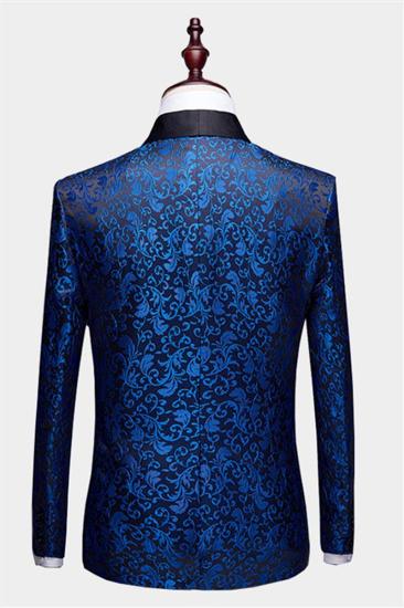 Blue Jacquard Tuxedo Jacket Online | Slim Fit Mens Suits for Prom_2