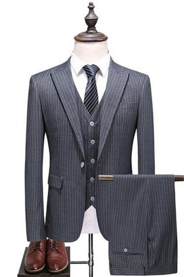 Gary Mens Suit Vertical Stripe Smart Casual Suit |  Business Wedding Slim Fit Suit 3 Piece_1