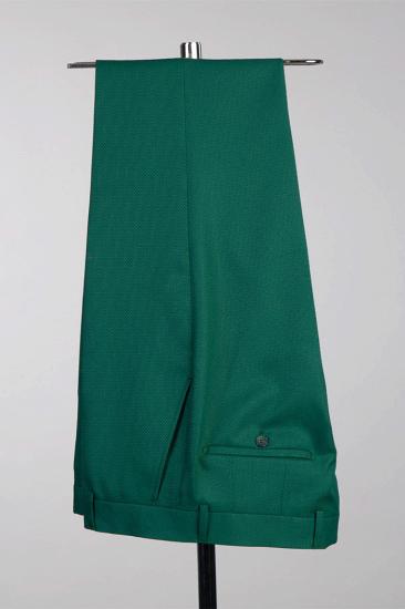 Brady Emerald Green Shawl Collar Wedding Three Piece Suit_4