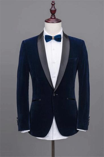 Navy Shawl Lapel Velvet Prom Suit | Best Mens Tuxedos 2 2022_2