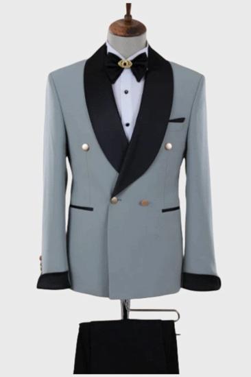 Double Breasted Shawl Collar Mint Tuxedo Two Suits_4