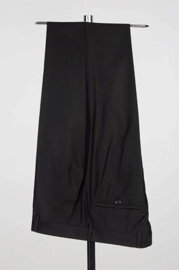 Black Shawl Collar Wool Two Piece Wedding Suit_3