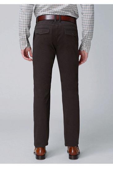 Raul Chocolate Cotton Classic Straight-Leg Business Pants_4