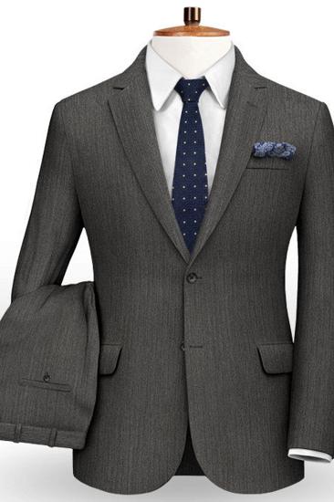 Custom Classic 2 Piece Men Suit | High End Solid Color Slim Fit Business Tuxedo_2