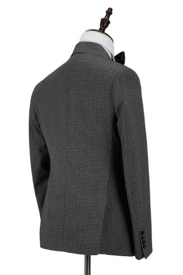 Grant Black Check Lapel Double Breasted Mens Suit_2