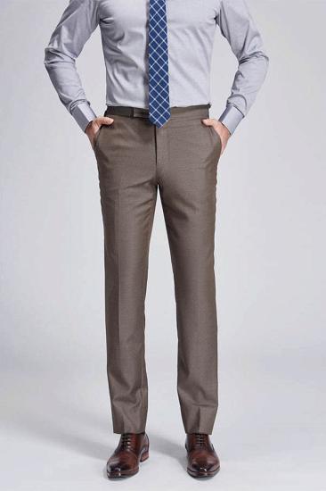 Jalen Formal Straight Fit Solid Brown Casual Mens Pants_1