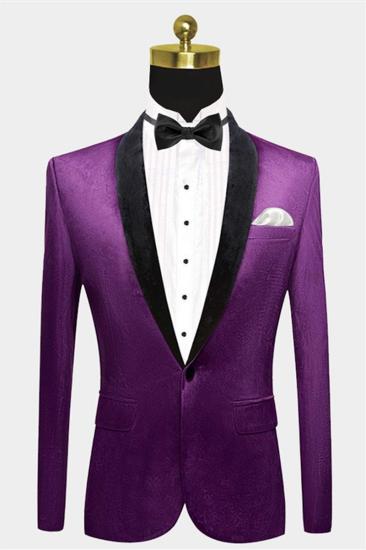 Simple Purple Velvet Mens Suit | One Piece Mens Slim Fit Suit_1