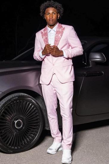 Pink Peaked Lapel Prom Suit - Vic New Arrival | Slim Fit Men's Formal Wear_1